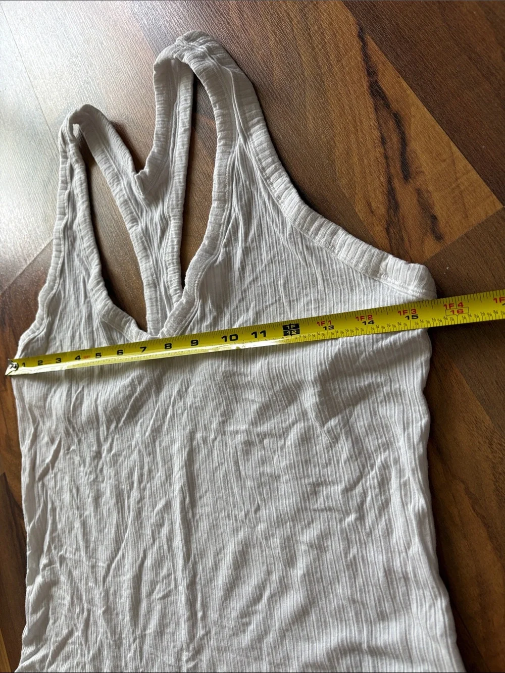 Athleta White Ribbed Racerback Tank Size M - Picture 8 of 8